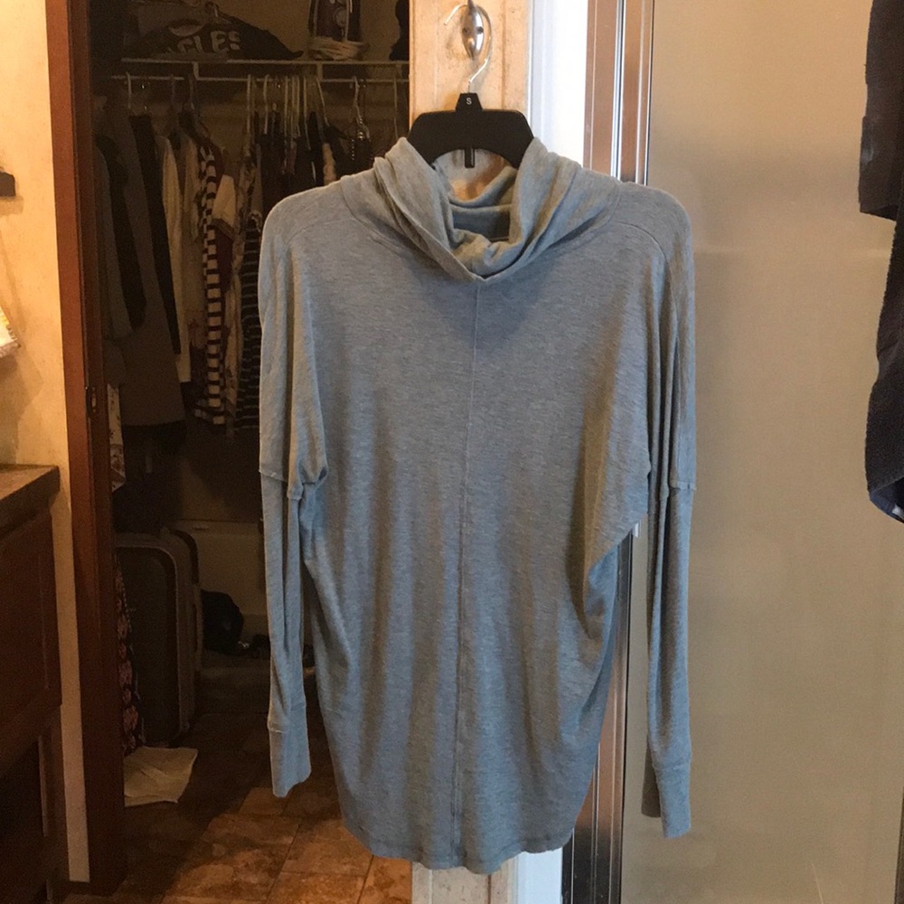 M long sleeve shirt with a cowl neck.